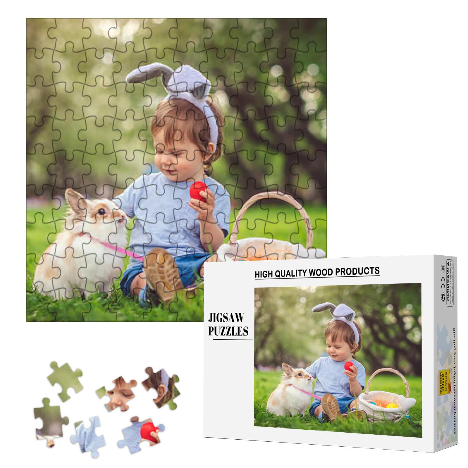90pcs Wooden Puzzles Custom Photos Gift Box set DIY Gift for Friends Lovers