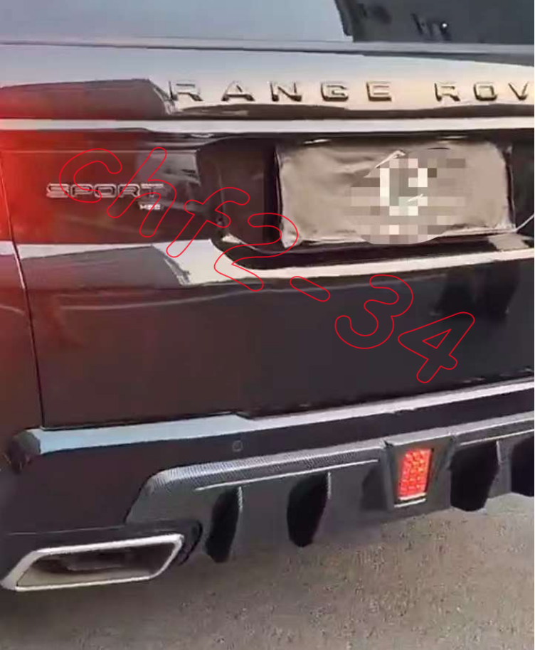 For LR Range Rover Sport LED Real Carbon Rear Bumper Diffuser Lip ...