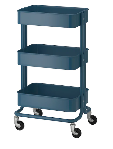 Ikea Blue Raskog Kitchen Cart Mobile Storage Organizer New For