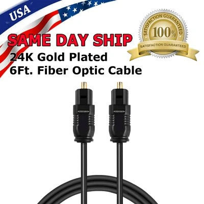 CUSTOM-SIGN 6 FT Digital Fiber Optic Audio Cable Cord Optical SPDIF TosLink for TV DVD AMP