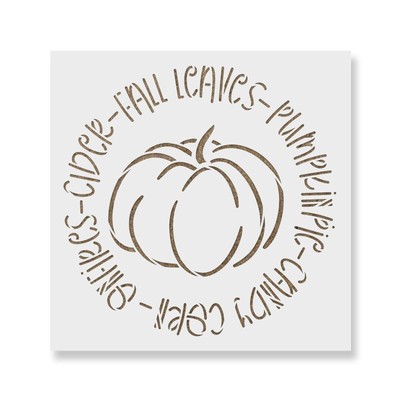 Herbst Wort Kreis Kürbis Schablone - Handwerk Airbrush Malerei Wand Mylar wiederverwendbar