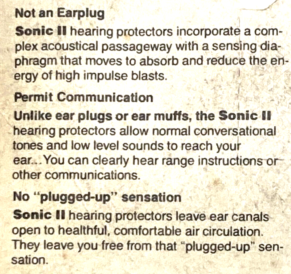 NORTH Vintage Sonic II Hearing Protectors w/Case Hearing Reduction