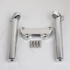 Chrome Straight 8.5" Handlebar Risers Top Clamp For Harley 1" Bar Dyna Softail