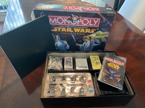Monopoly Star Wars Saga Edition BOARD GAME 2005 COMPLETE w/RARE DICE-UNPLAYED - Picture 1 of 9