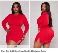 size 28 Pretty little thing Plus size Split Hem Shoulder Pad rrp £30