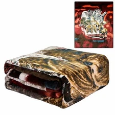 JPI Signature Collection Alaska's Favorites Animals Queen FLANNEL Blanket Faux 