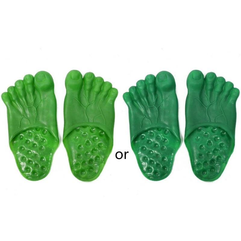 Green monster store feet slippers