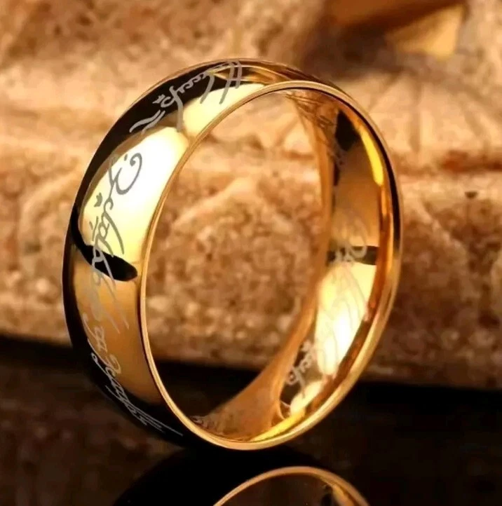 Hr d. Ringe Edelstahl Titan vergoldet sehr schön verarbeitet 22mm