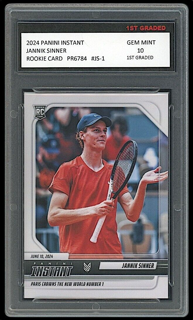 jannik sinner pokemon card 2024 Panini Instant Tennis 1st Graded 10 Rookie RC #JS-1 He Gave Him A Pokemon