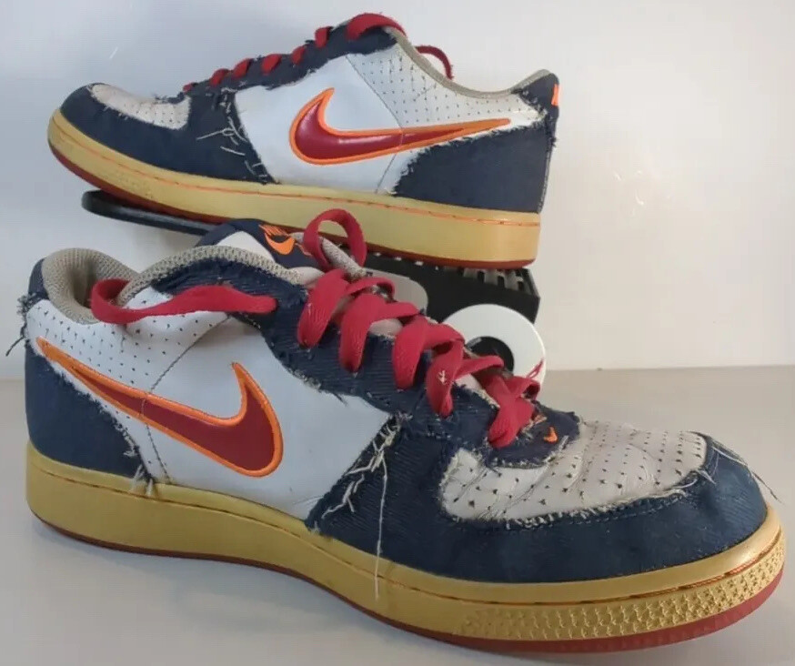 Nike Zoom Infiltrator Low ~White, Denim & Orange Men Sz 9 (10/11