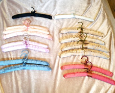 15 Vintage GLAM Satin Padded Ruched Lingerie Hangers Delicates Boudoir Colors 