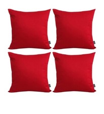4-Pack 100 Cotton Comfortable Solid Decorative Throw Pillow Case RED 20x20