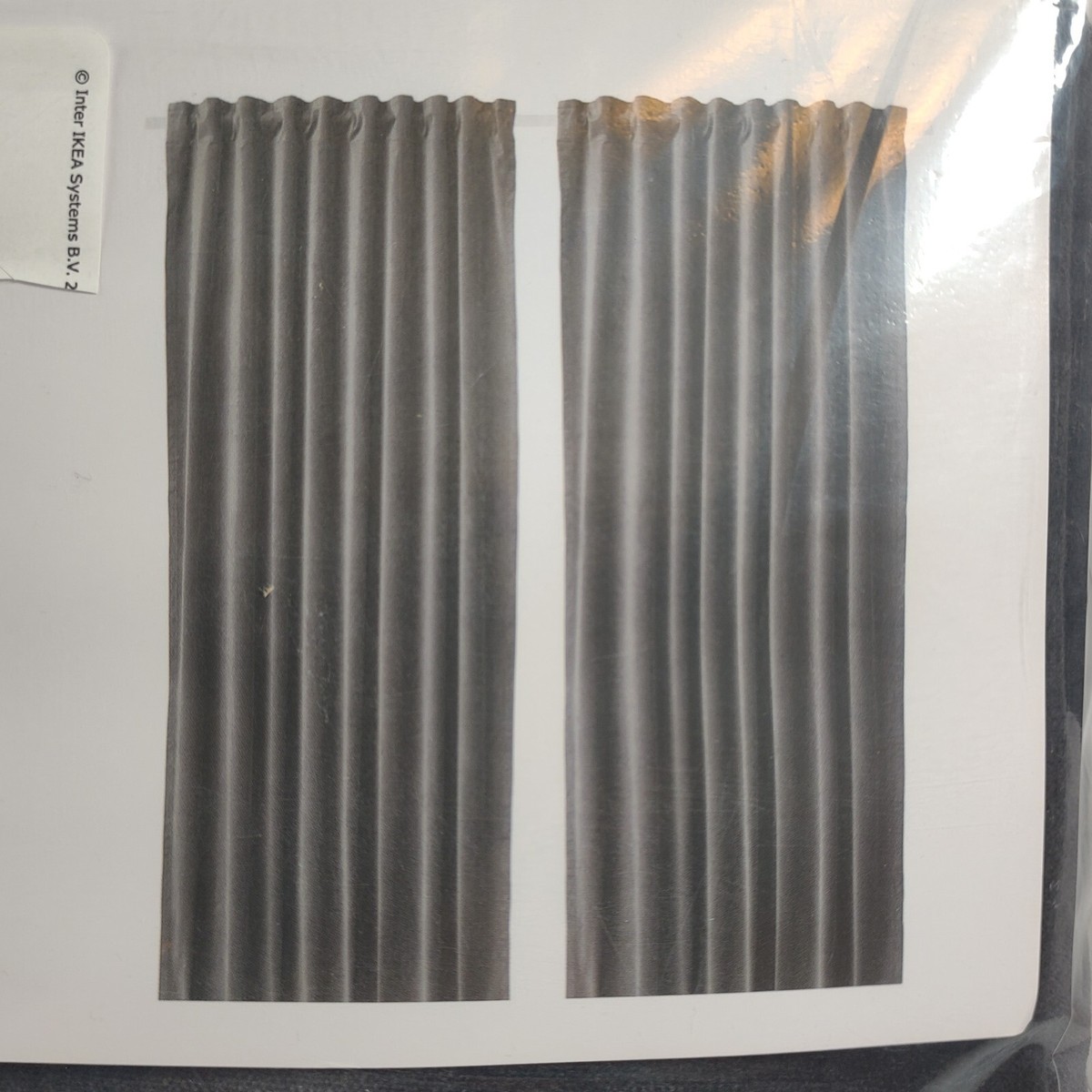 新品未使用　IKEA サネーラ　ベルベット　カーテン　グレー　250cm IKEA Sanela Curtains Dark Grey Velvet Cotton 1 Pair 55 x 98