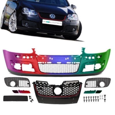 LACKIERT Umbau Stoßstange vorne für VW Golf 5 V GTI ABS + Wabengrill + Gutachten