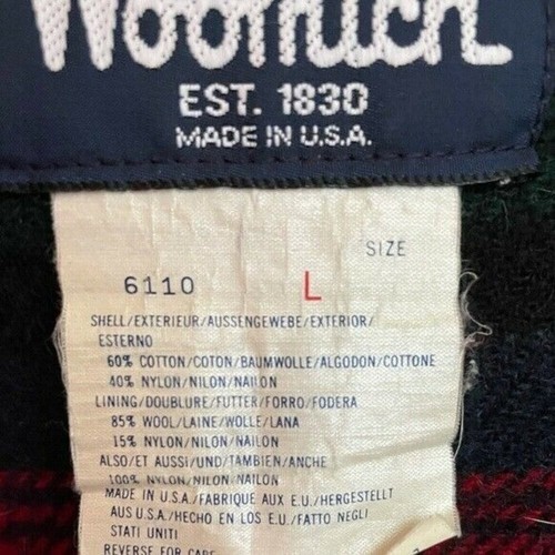 Vintage Woolrich Hooded Plaid Wool Liner Rain Jacket in Navy Size Large - Picture 5 of 7