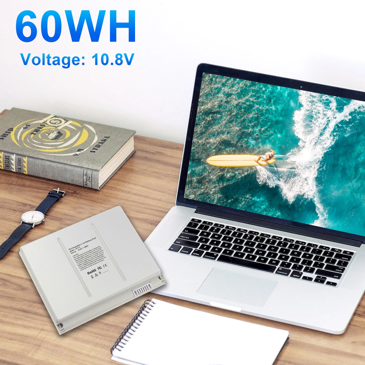 Silver Laptop Batteries for Apple MacBook Pro 6 Battery Cells for