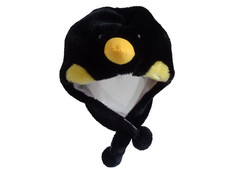Kids Penguin Animal Hat Hoodie Kids Size, Plush Furry Costume/Winter Hood Hat