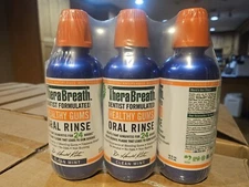 12x TheraBreath Healthy Gums Oral Rinse Clean Mint 16 oz. (12 bottles)