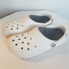 CROCS Classic Faux Fur Lined White Clogs Casual Shoes 203591 Womens 9 Mens 7