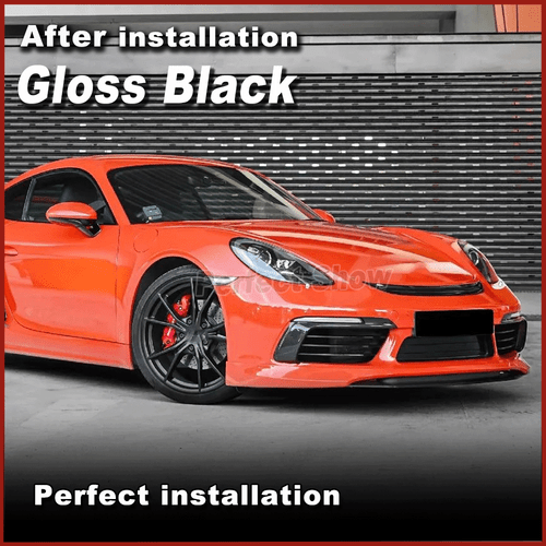 Glanz Schwarz Front Stoßstange Vent Canards Für Porsche 718 Boxster Cayman 16-19 - Bild 2 von 11