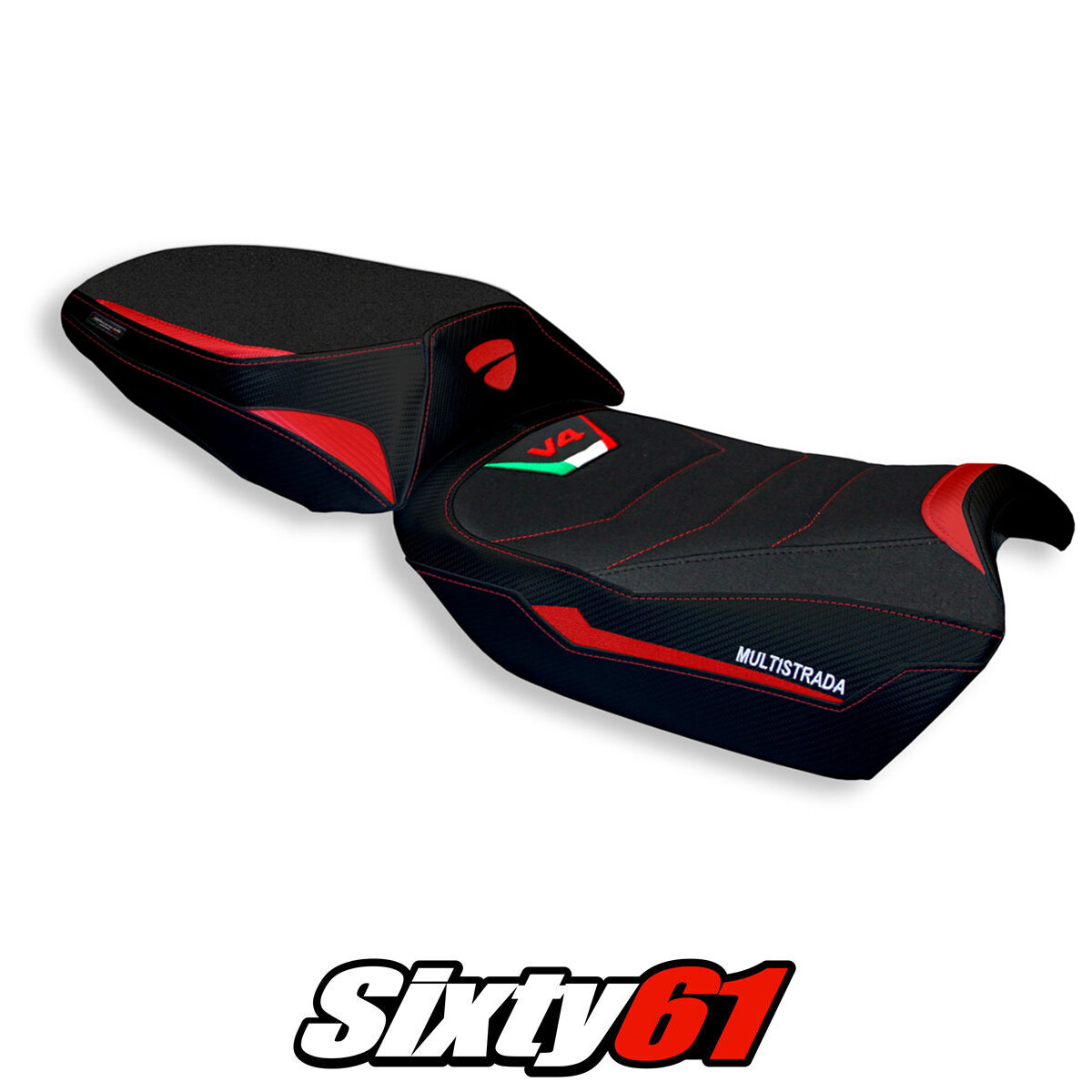 Ducati Multistrada V4 V4S Seat Cover Tappezzeria 2021-2026 Ultragrip Red Black