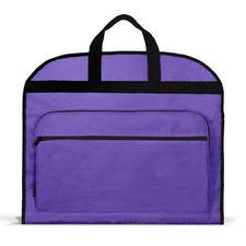 39" Business Garment Bag Cover Suits Dresses Clothing Foldable Pockets Purple
