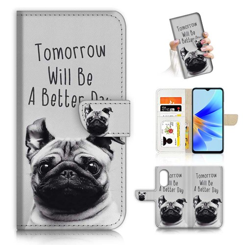 For OPPO Series - Dog Portrait Theme Print Wallet Mobile Phone - Foto 5