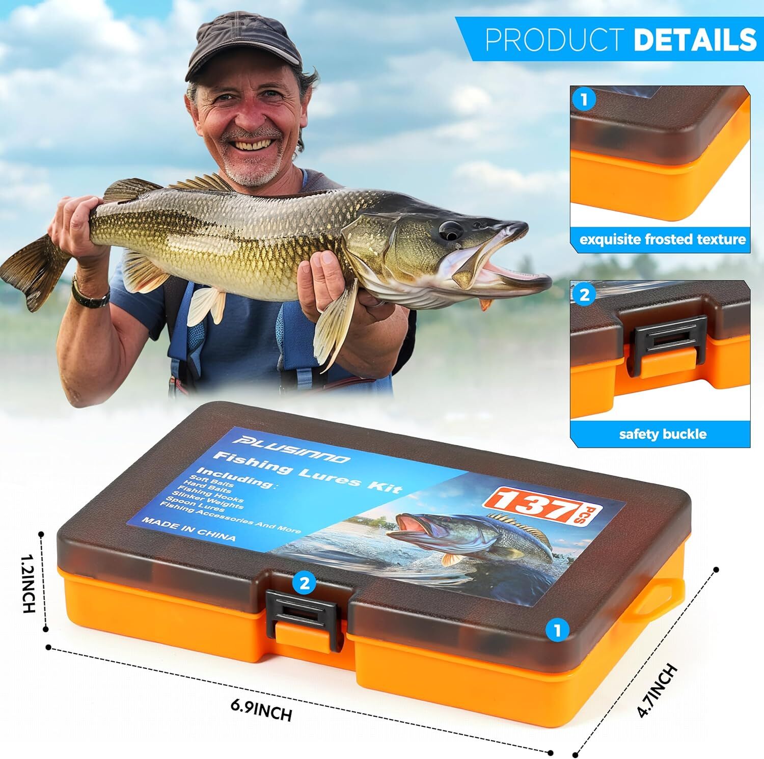 bass fishing crankbait tackle box Tackles Kit 278pcs with Crankbaits Worms Jigs Hooks etc Each Random Mystery Box features 5 PLUSINNO Fishing Lures, 137Pcs Tackle