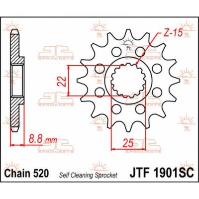 JTF1901.14SC STAHLRITZEL JT KTM 200 EXC 2011- Schritt 520 - 14 Zähne