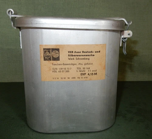Pocket food carrier aluminium ABS aluminium Aue Schneeberg Erzgebirge original GDR