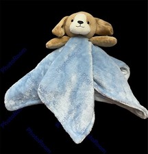  Carter's Blue Brown Puppy Dog Security Blanket Lovey Baby Boy Soft Mini 