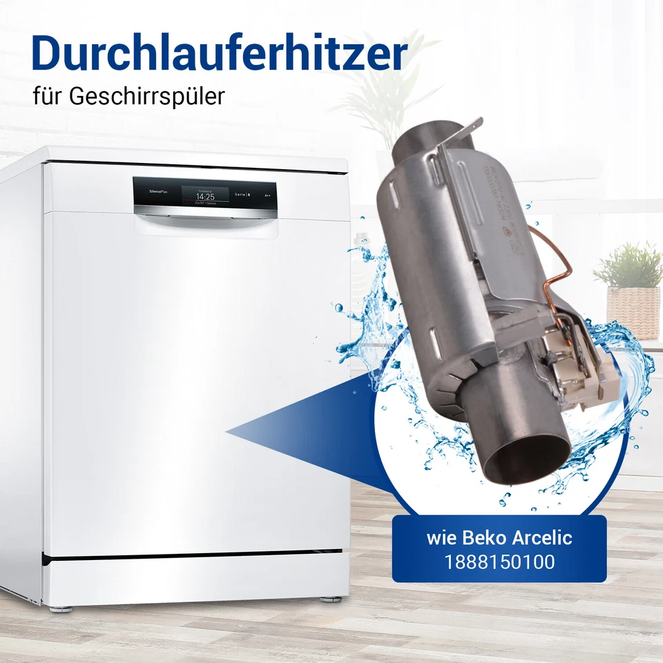Heizelement Heizung 1800W passend wie Beko 1888150100 für Geschirrspüler - Bild 2 von 4