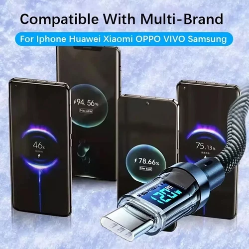 120 W Superschnelles Usb-Typ-C-Ladekabel Für Mobiltelefone Mit Display - Bild 3 von 22
