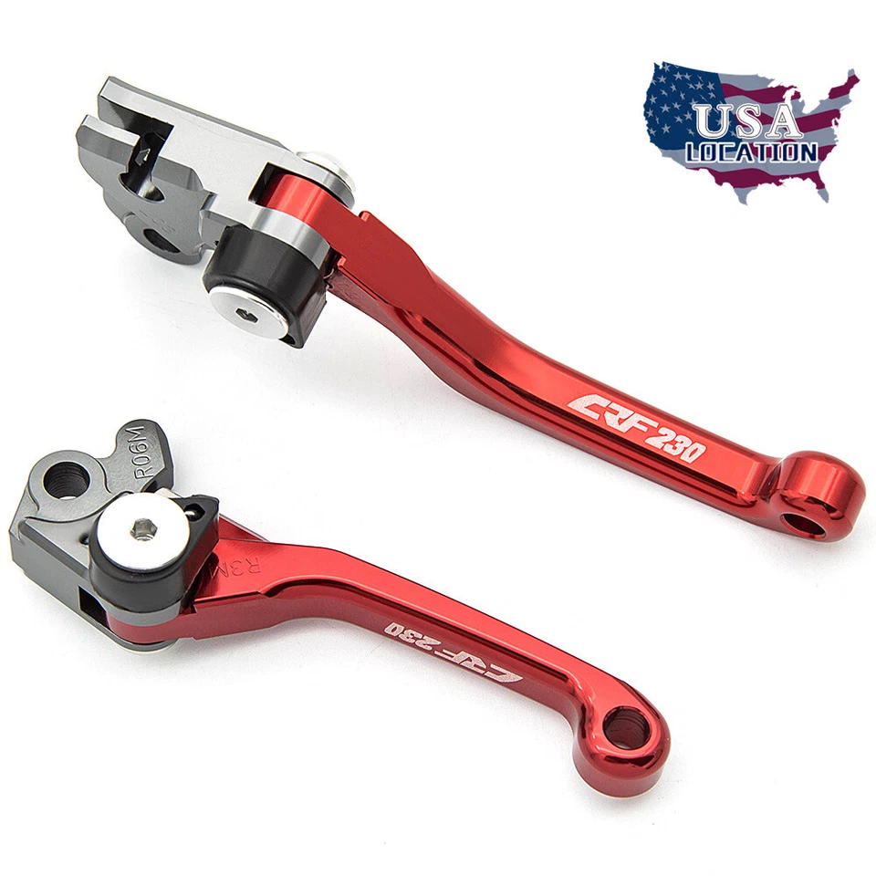 Palanca de embrague de freno CNC roja para moto de cross para Honda CRF230F 2003 2004 2005 2006-2020 Foto 3 de 4