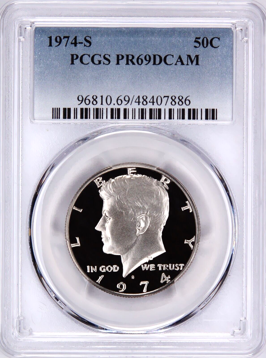 1974-S Kennedy Proof Half Dollar, Graded PR69DCAM by PCGS | eBay