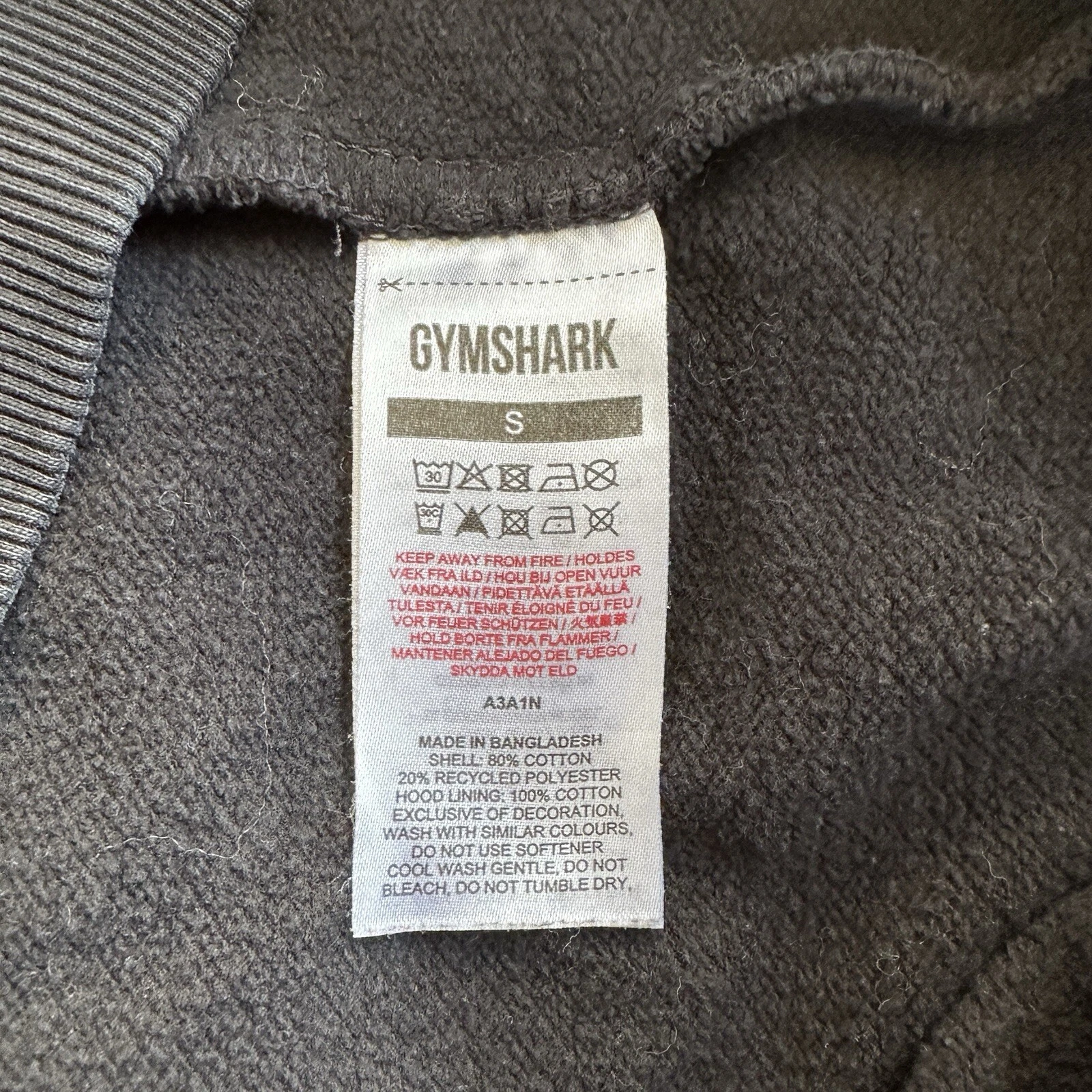 gymshark sharkhead infill big logo gym workout crossfit hoodie