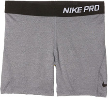 NEW NIKE PRO L Girl's 4.0" COMPRESSION Yoga/Gym Shorts-Grey/Black 819609-063