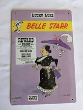 plaque metal emaille lucky luke belle starr 1997