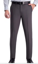 Haggar Men's Grey Slim -Fit Flat Front Dress Pants Size 32/30 New NWT