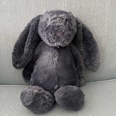 Jellycat Bashful Bunny Custom Dyed Inky Black Blue Gray Plush Toy