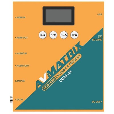 AVMATRIX DE20-4K-NDI HDMI Encoder Decoder Recording USB Capture Live Streaming