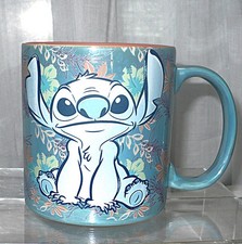 Disney Stitch Iridescent Blue Peach Interior 20 oz Cermaic Coffee Tea Mug Cup