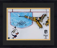 Framed Adin Hill Golden Knights Signed 16x20 Stanley Cup Final Game 1 Save Photo