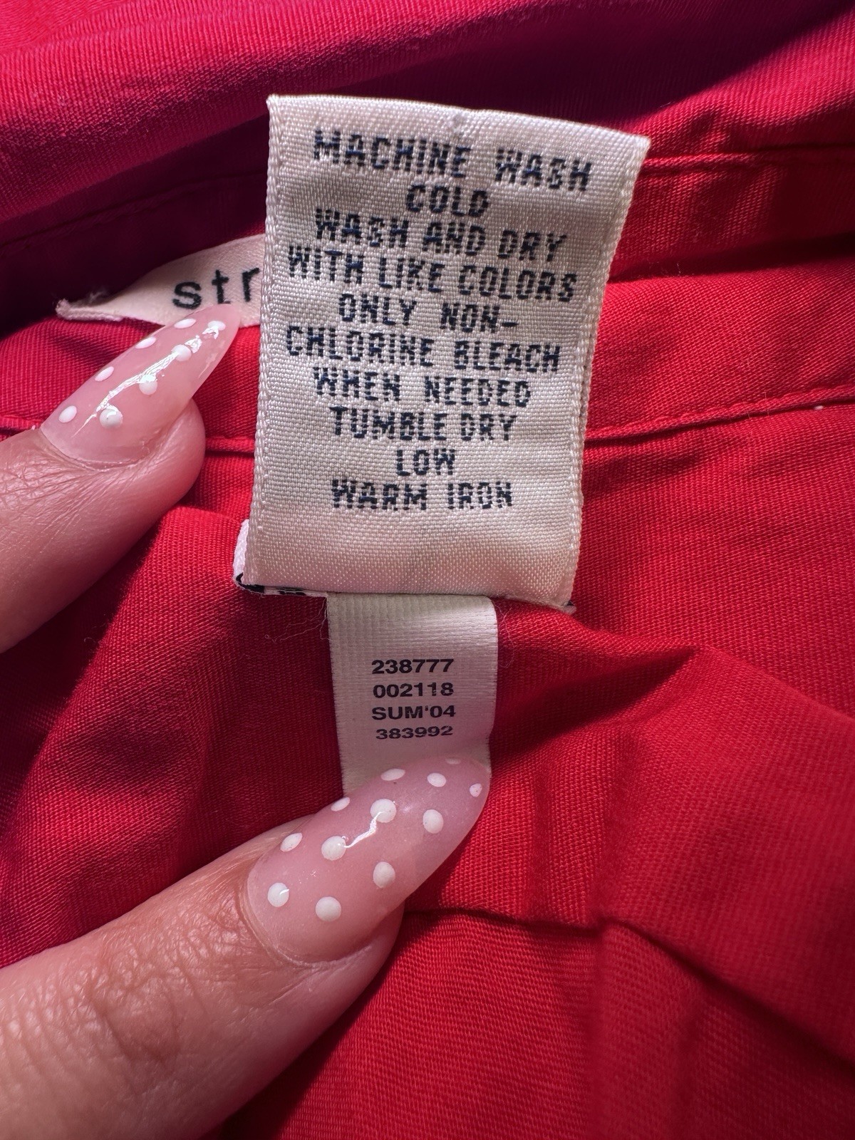 Gap Red Stretch Collared Button-Down Shirt Long S… - image 4