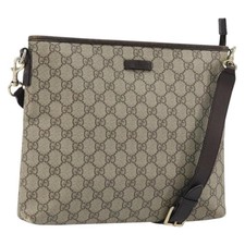 GUCCI GG Supreme Shoulder Bag PVC Beige Gold 388924 Auth 173571