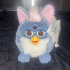 RARE TIGER FURBY BUDDIES JOKE PLEASE BEAN BAG ELEPHANT SLATE BLUE W/BROWN EYES
