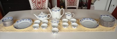 Fürstenberg - Germania 618 - Blaue Blumenspitze 2623 Tee und Kaffee Service,