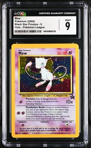 Pokémon Mew 09/53 Black Star Wotc Promo Holo CGC 9