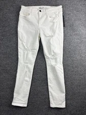 Joe's Jeans Skinny Jeans Womens 28 White Distressed Ripped Stretch Denim Ankle
