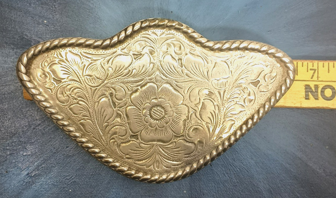 Vintage Western Saddle Corner Plate Floral w/ Rope Edge